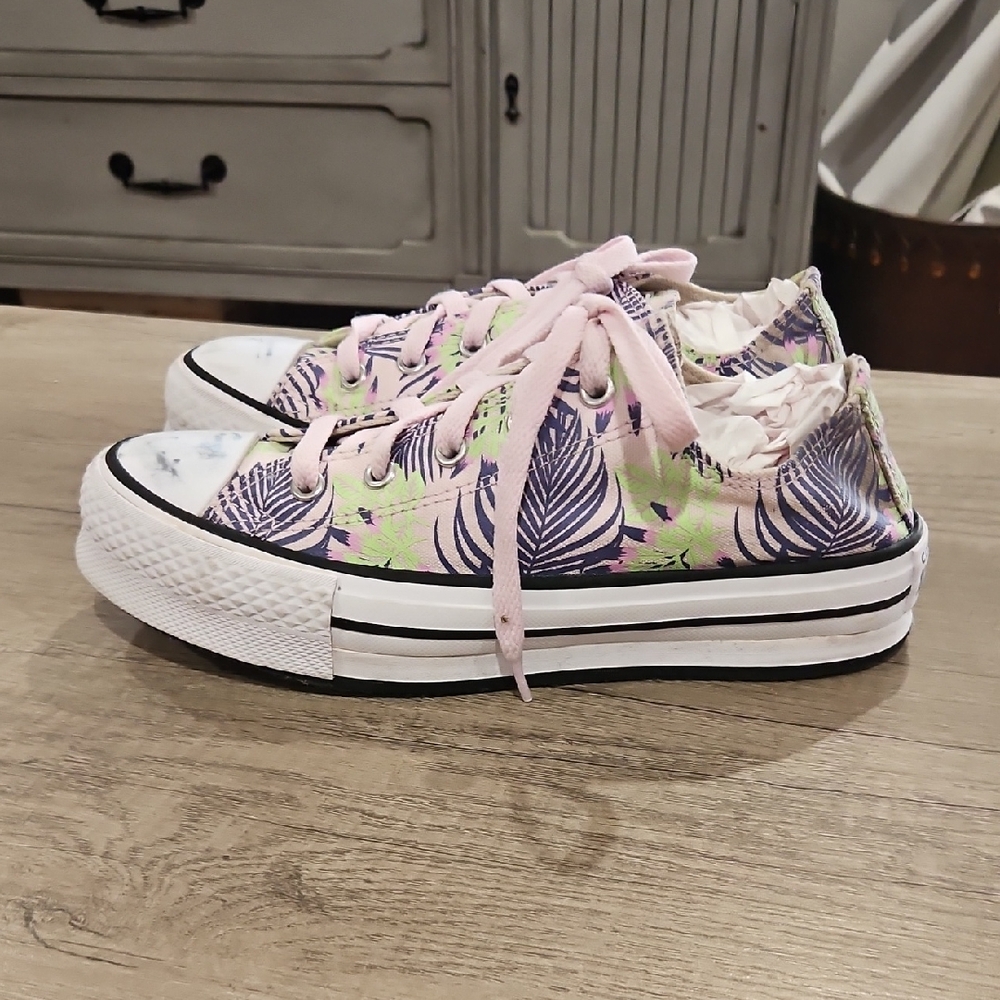 Converse Ctas Eva Lift OX Platform Low Sneakers Canvas Kid's size 3.5